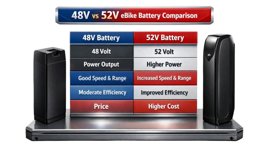 Comparison Between 52v vs 48v Ebike Battery