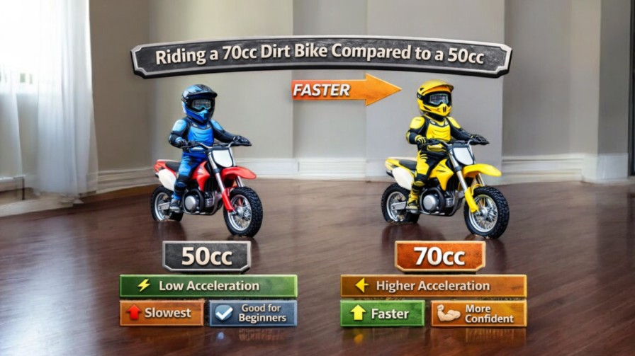 Riding a 70cc Dirt Bike Compared to a 50cc one