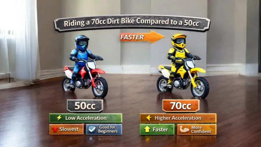 Riding a 70cc Dirt Bike Compared to a 50cc one