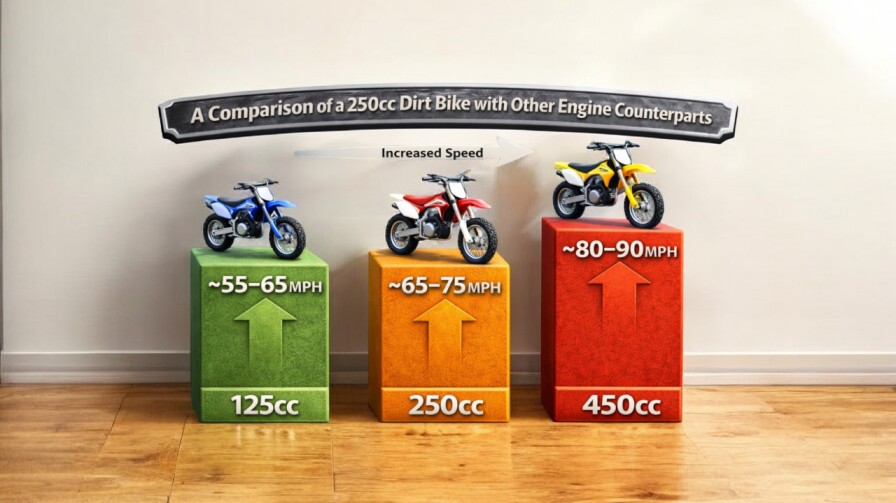 Comparison of a 250cc Dirt Bike with their Other Engine Counterparts