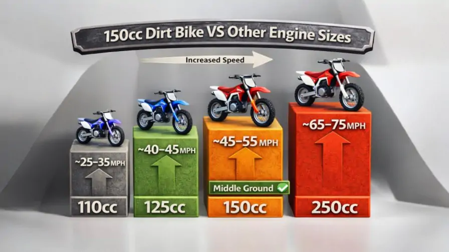 150cc Dirt Bike vs other engine sizes