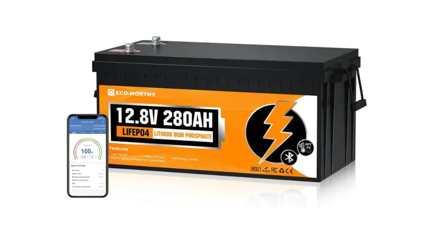eco worthy 3584wh 12v 280ah lifepo4 rv battery w bluetooth