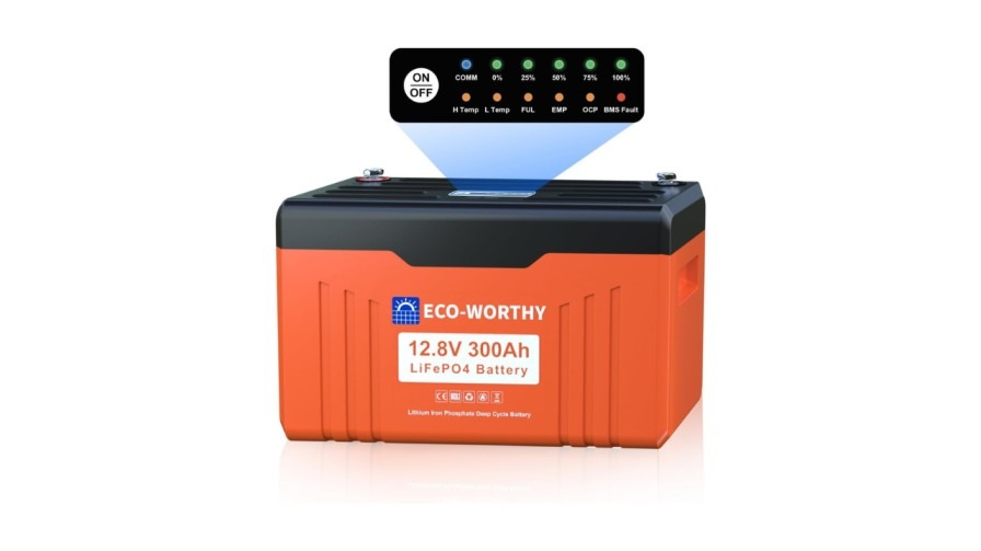 eco worthy 12v 300ah lifepo4 lithium battery bluetooth