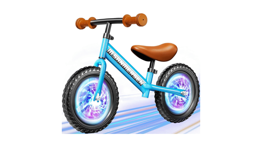 colorful lighting 12 inch no pedal balance tricycle