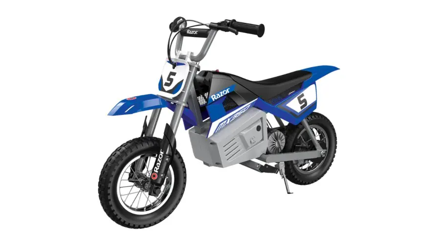 razor mx350 dirt rocket blue 24v miniature electric dirt bike for ages 13+