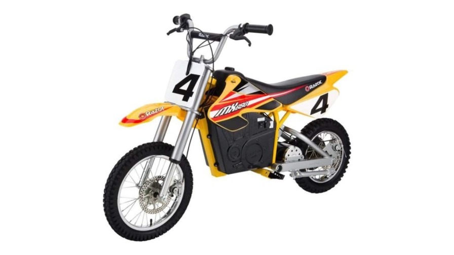 razor mx650 dirt rocket electric motocross off-road bike - yellow