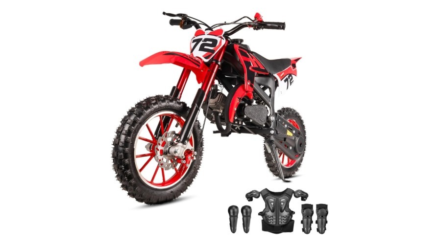 mototec thunder 50cc kids gas dirt bike 2 stroke blue