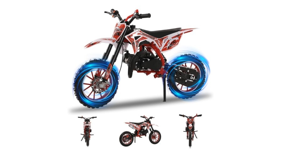 mototec thunder 50cc kids gas dirt bike 2 stroke blue