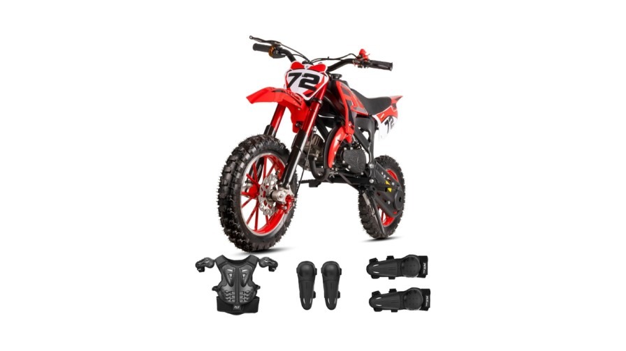 mototec thunder 50cc kids gas dirt bike 2 stroke blue